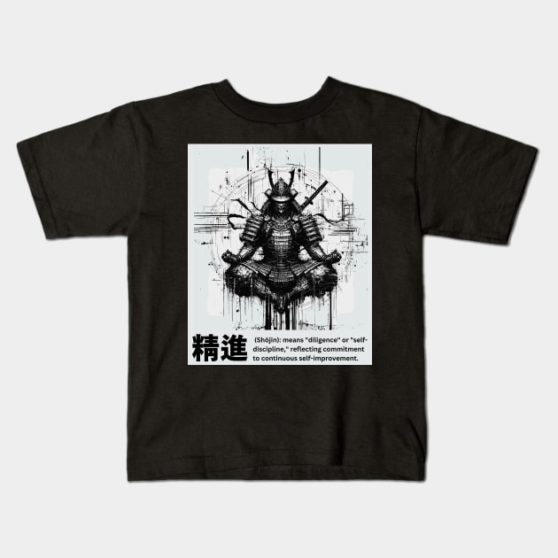 Samurai Warrior Kids T-Shirt by Binsy